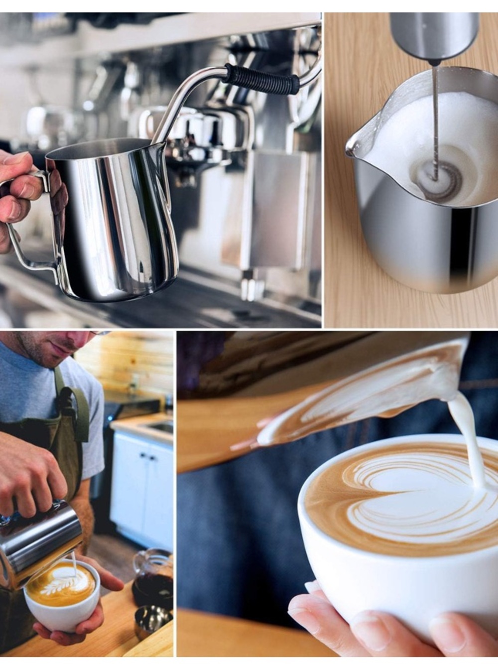 Stainless Steel Milk Frothing Pitcher - Silver 12oz - Picture 2 of 4